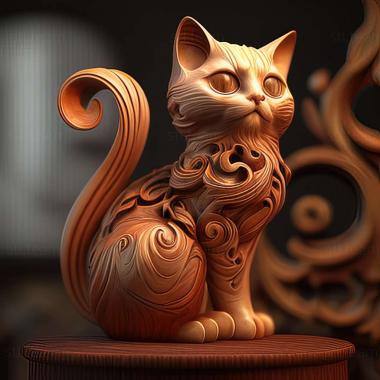 3D модель Менуэт кот (STL)